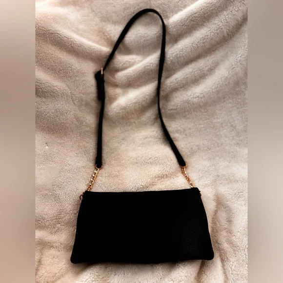 Deux Lux Black Leather Crossbody with Rose Gold Studded Detail - Picture 4 of 7